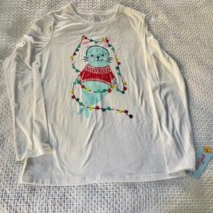 New Cat & Jack Long Sleeve Shirt Holidays XL